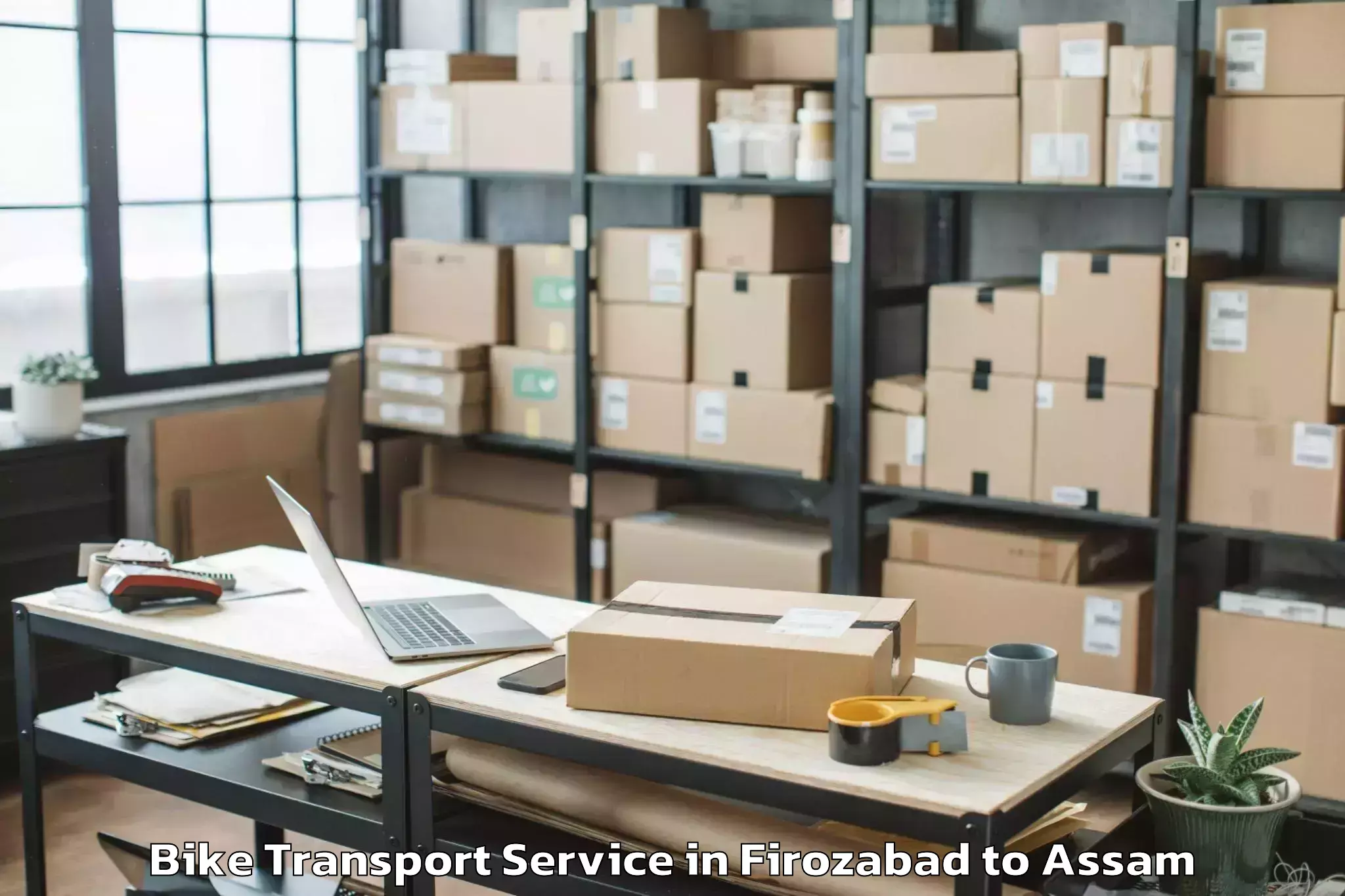 Affordable Firozabad to Bilasipara Bike Transport